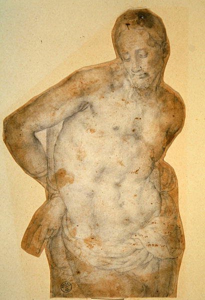 Cristo na Coluna (giz sobre papel) de Agnolo Bronzino