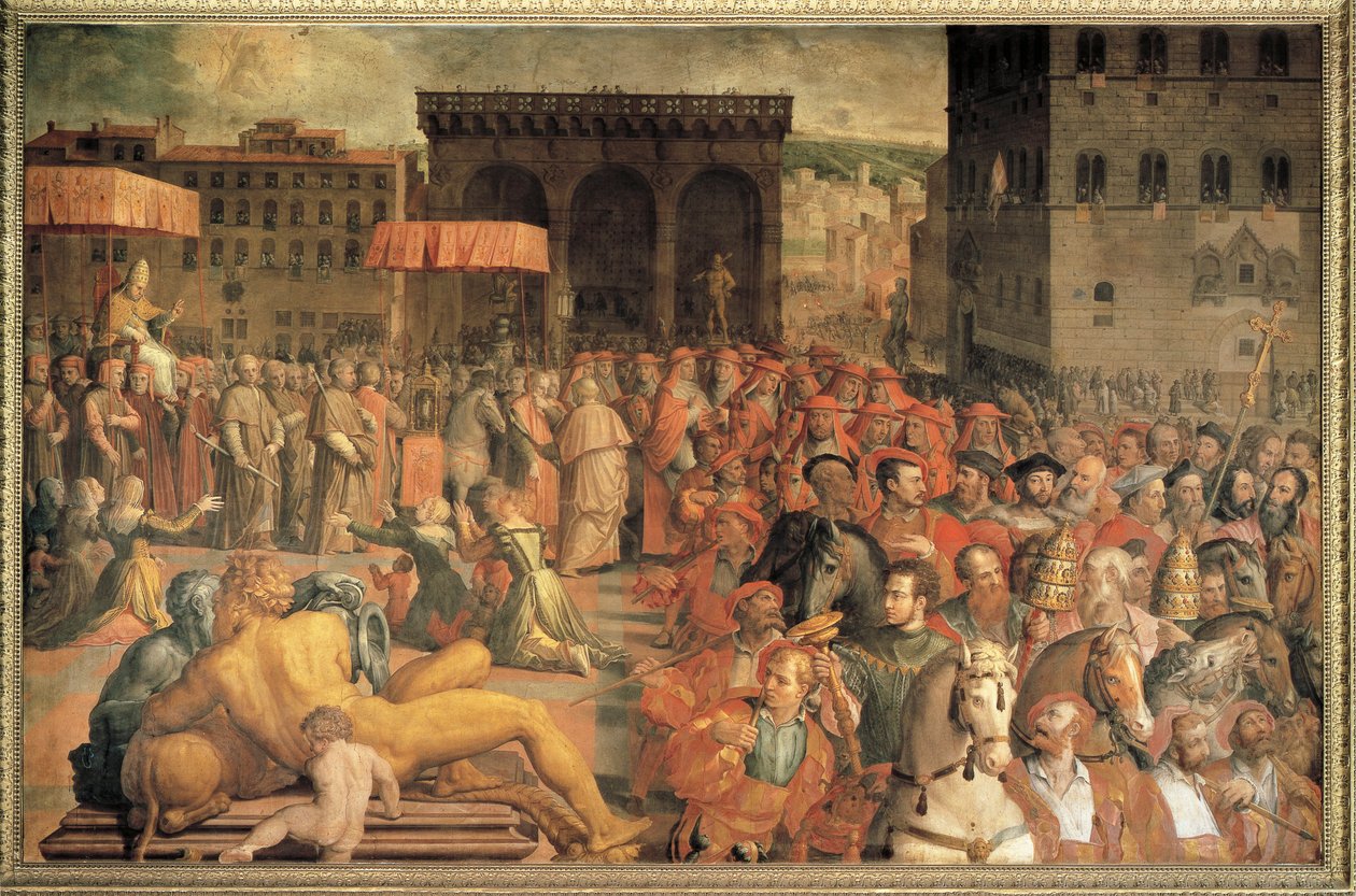 Itália, Florença, Papa Leão X (Giovanni de Medici) voltando a Florença após sua eleição de Agnolo Bronzino