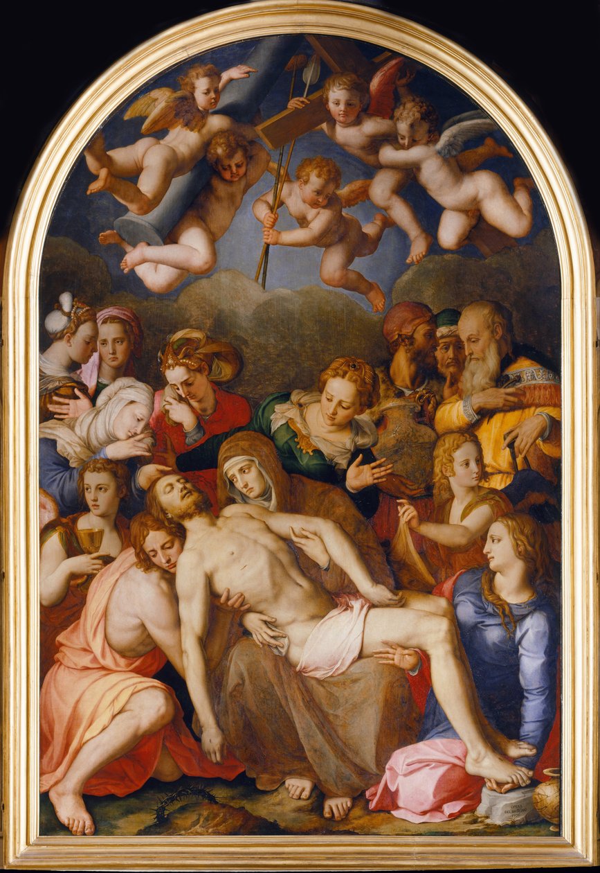 La descente de Croix - A descida da cruz - Bronzino, Agnolo (1503-1572) - 1553 - Óleo sobre madeira - 263x175 - Palazzo Vecchio, Florença de Agnolo Bronzino