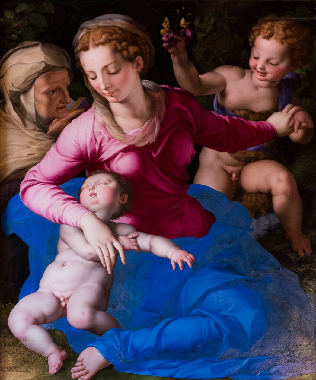 Madonna e criança adormecida, Santa Elizabeth e São Giovannino de Agnolo Bronzino