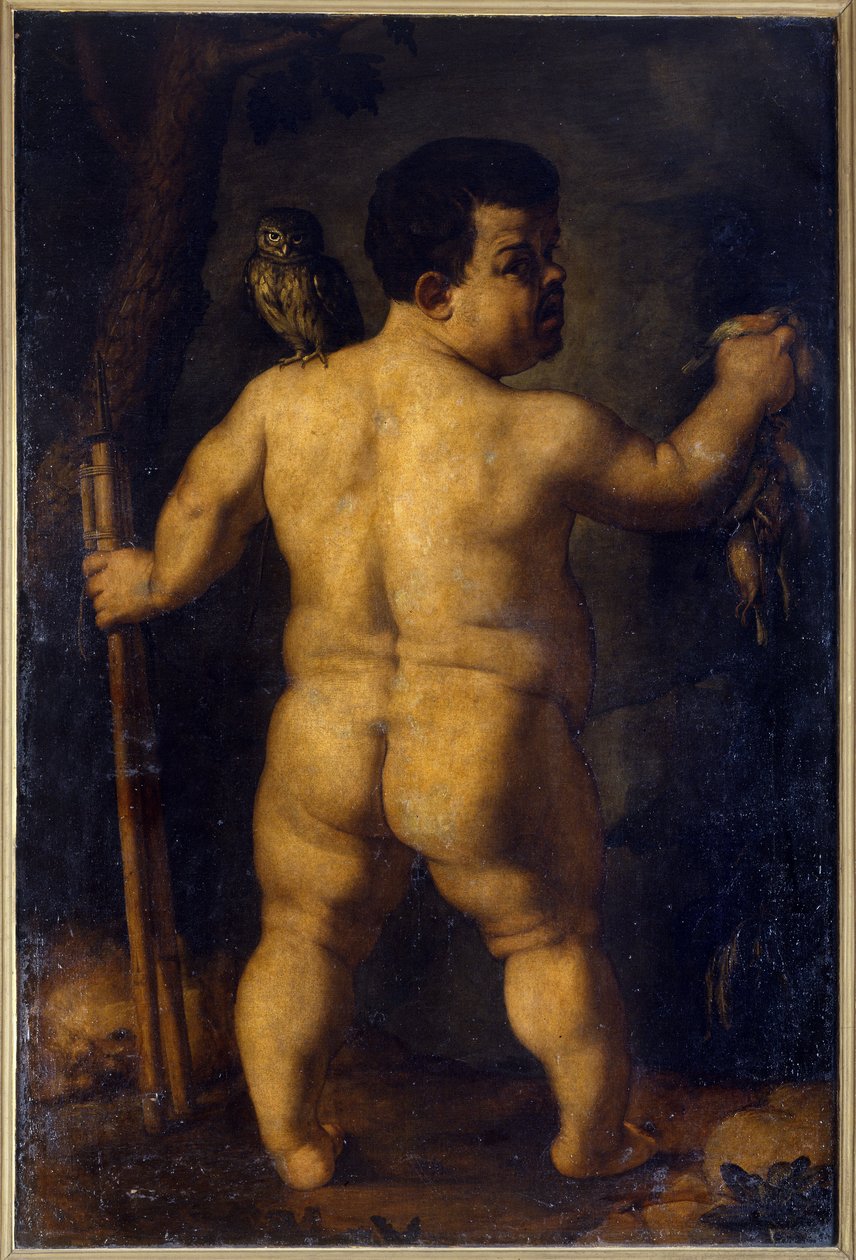 Nano Morgante. Retrato de um dos anões mais famosos da corte de Cosimo I de Medici (segunda metade do século XVI). Pintura de Agnolo Allori, detto il Bronzino (1503 - 1572) de Agnolo Bronzino