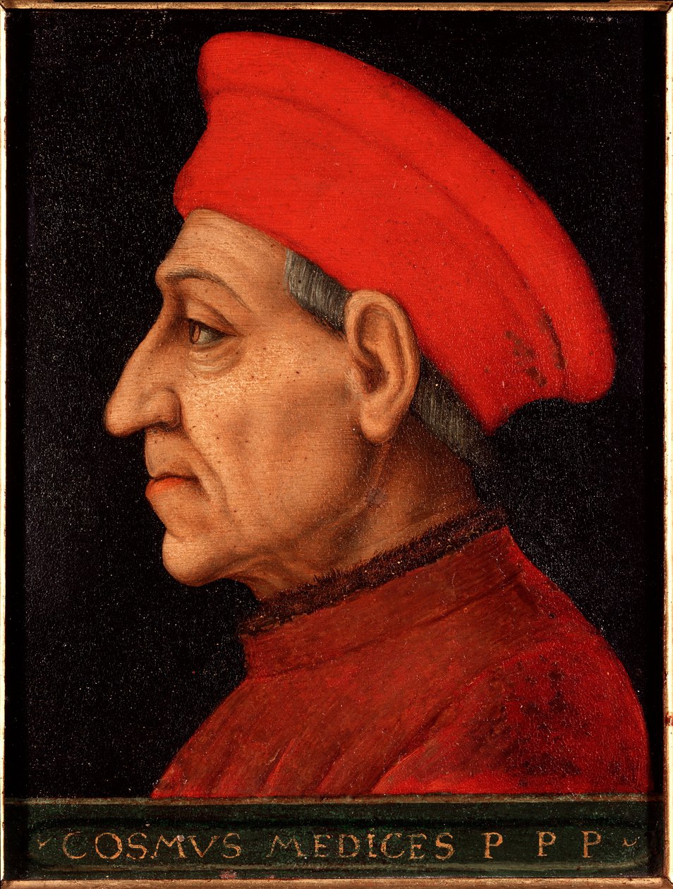 Retrato de Cosimo (Cosimo de Medici), conhecido como Cosimo the Old Medici (1389-1464) Pintura de Allori Angelo di Cosimo dit Bronzino (1503-1572) Palácio Medici-Riccardi (Medici Riccardi) Florença de Agnolo Bronzino