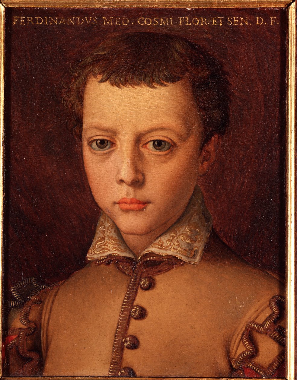 Retrato de Ferdinando I de Medicis (Ferdinando I de Medici) (1549-1609) jovem rapaz Pintura de Allori Angelo di Cosimo dit Bronzino (1503-1572) Palácio Medici-Riccardi (Medici Riccardi) Florença de Agnolo Bronzino