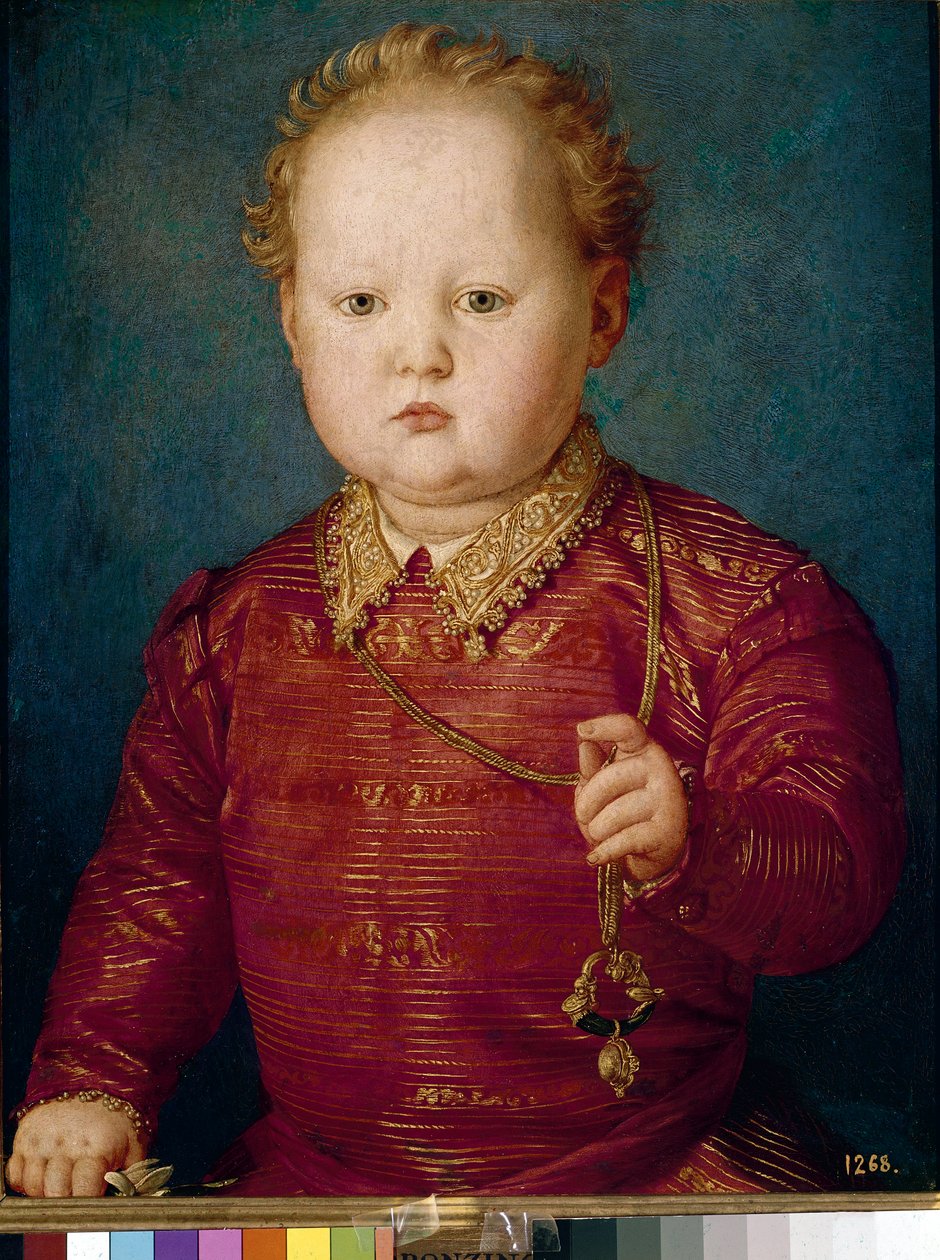 Retrato de Garcia de Medici em criança (óleo sobre painel, c.1550) de Agnolo Bronzino