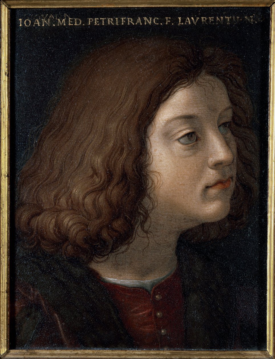Retrato de John of Medicis dit il Popolano (1467-1498) (Retrato de Giovanni de Medici il Popolano) Pintura de Bronzino (Agnolo di Cosimo) (1503-1572) 1551 Dim 15x12 cm Florence Palazzo Medici Riccardi de Agnolo Bronzino