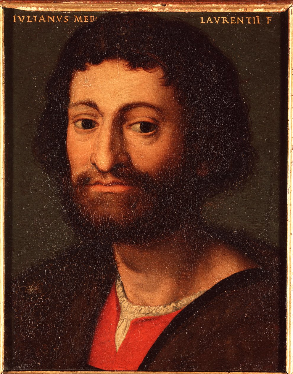Retrato de Julien de Medicis (1478-1516) (Giuliano de Medici) Duque de Nemours Pintura de Allori Angelo di Cosimo dit Bronzino (1503-1572) - Palácio Medici-Riccardi (Medici Riccardi) Florença Século XVI Sol 15x12 cm de Agnolo Bronzino