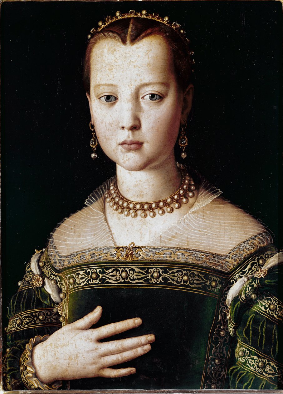 Retrato de Maria de Médicis (óleo sobre tela de Agnolo Bronzino