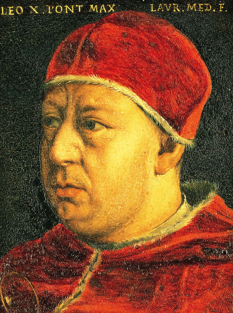 Retrato do Papa Leão X (Giovanni di Lorenzo de Medici, Florença de Agnolo Bronzino