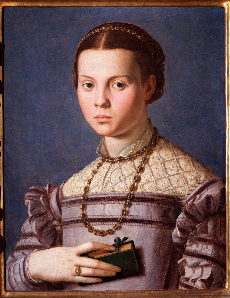 Retrato de uma Menina com um Livro (Pintura de Agnolo Bronzino