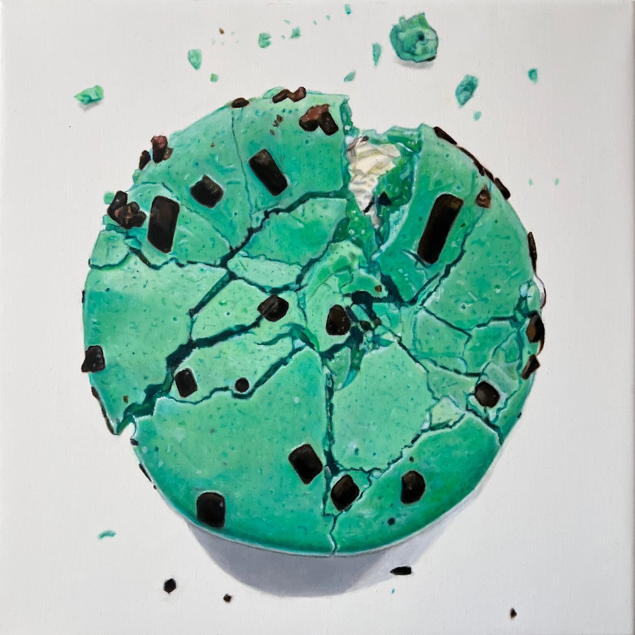 Macaron abstrato, 2025 (óleo sobre tela) de Agnès Lefèvre