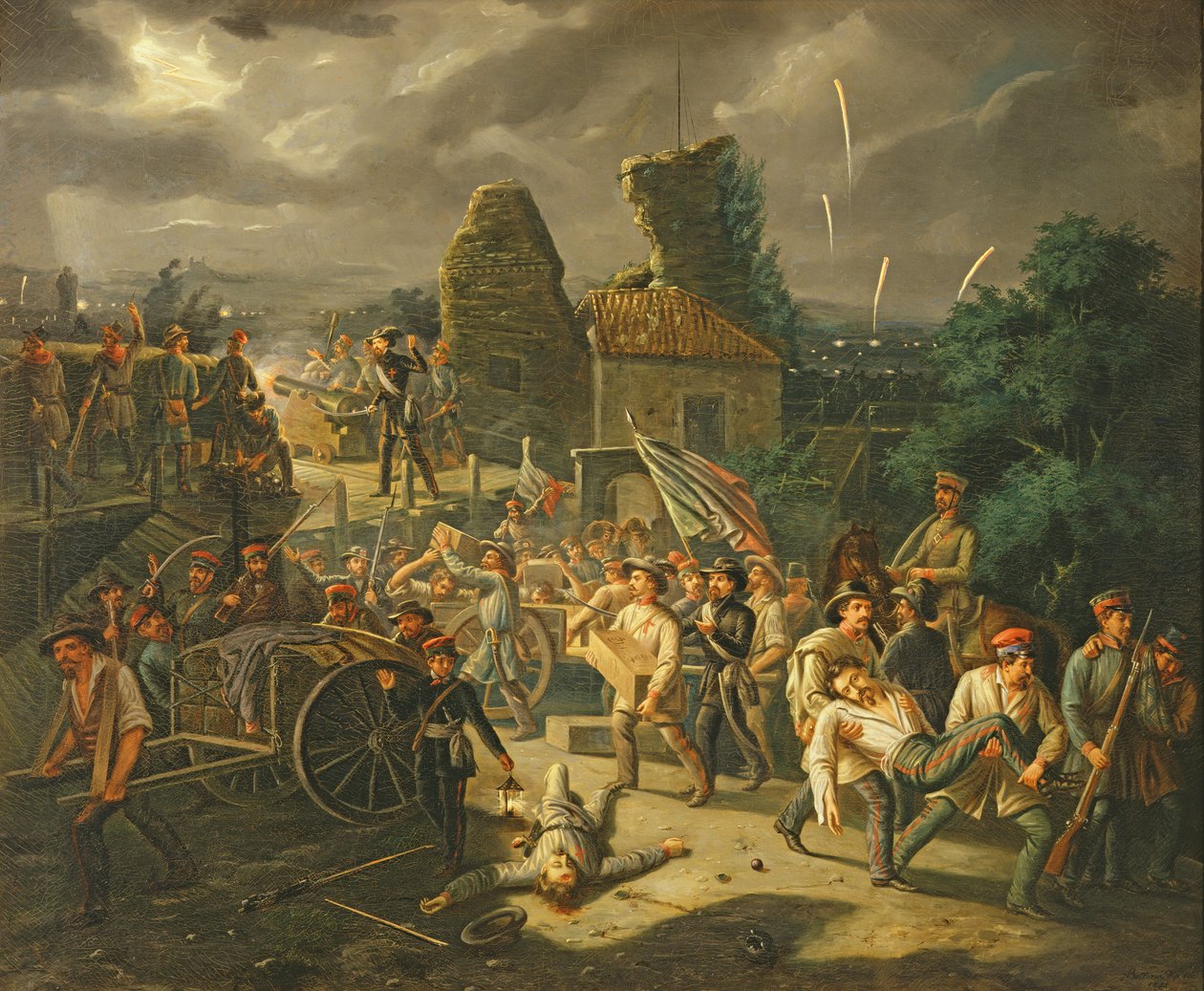 A defesa e evacuação do Rocchetta de Agostino Bettazzi