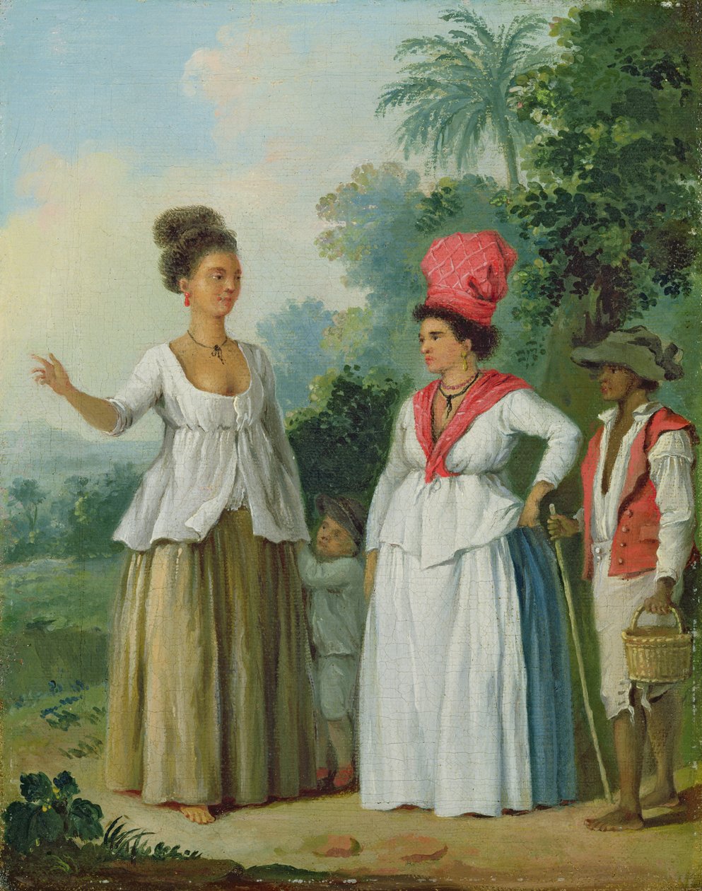 Mulheres da Índia Ocidental de Cor, com uma Criança e Servo Negro, c.1780 de Agostino Brunias
