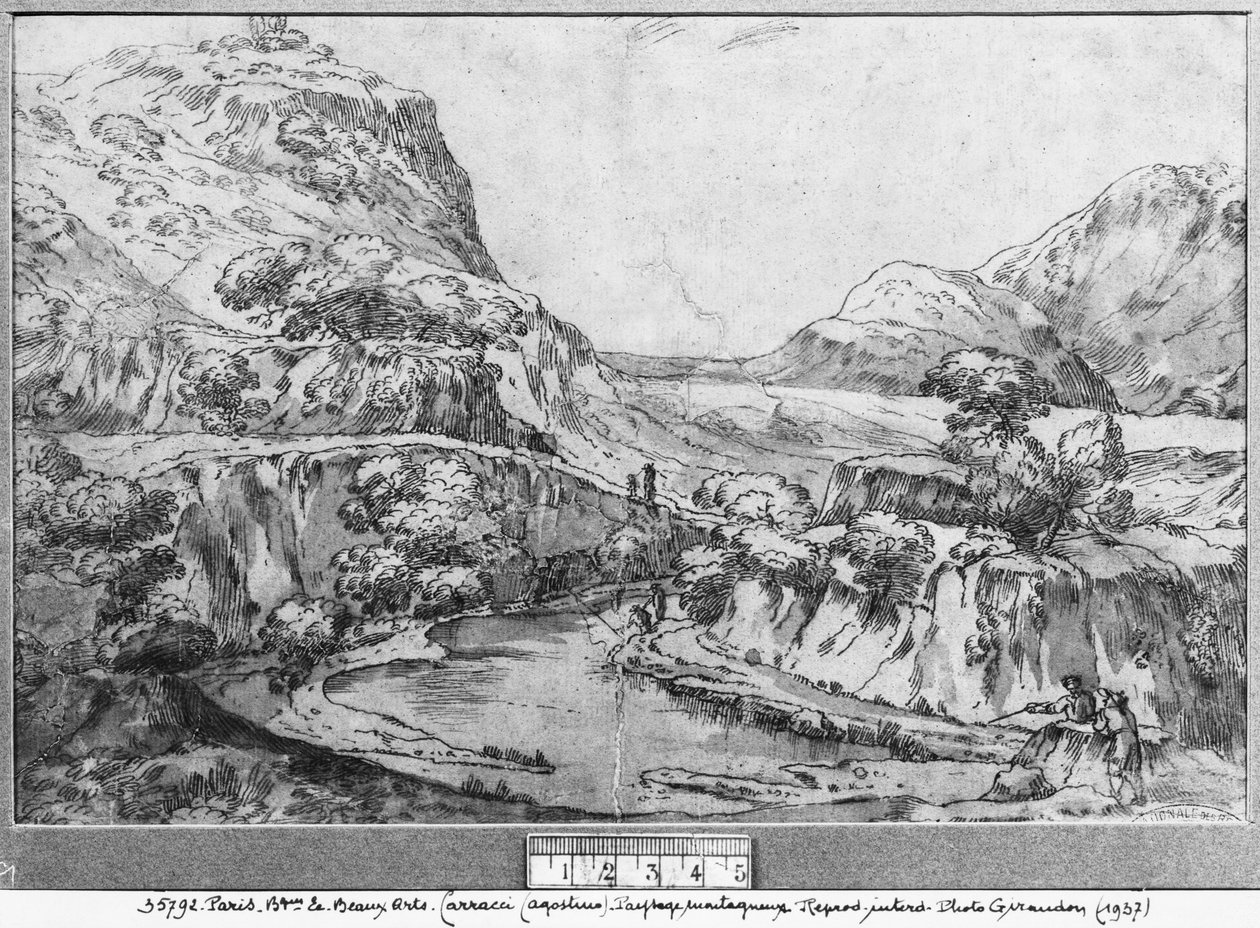 Paisagem montanhosa de Agostino Carracci
