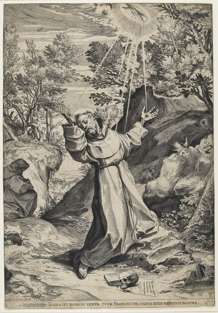 São Francisco Recebendo os Estigmas, 1586 de Agostino Carracci