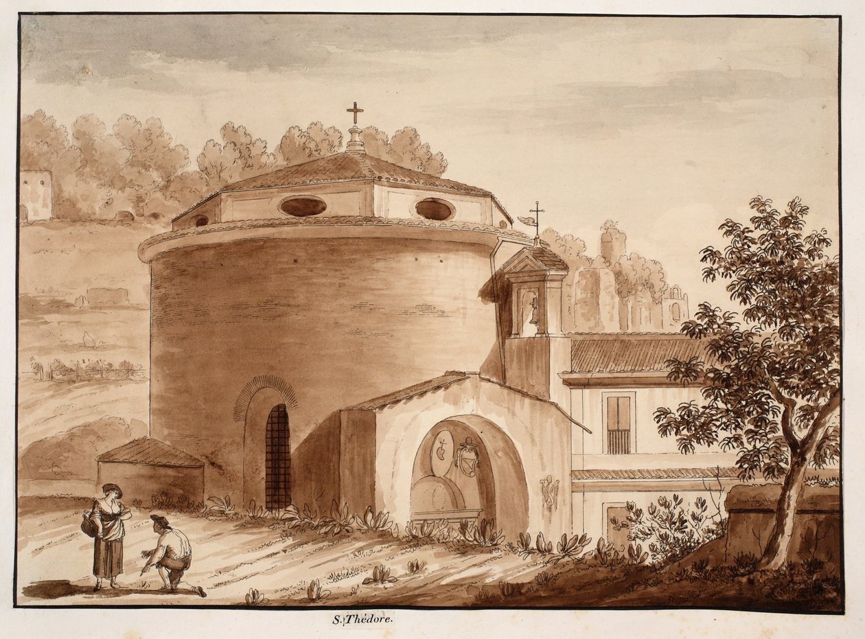 San Teodoro, 1833 (gravura com lavagem marrom) de Agostino Tofanelli