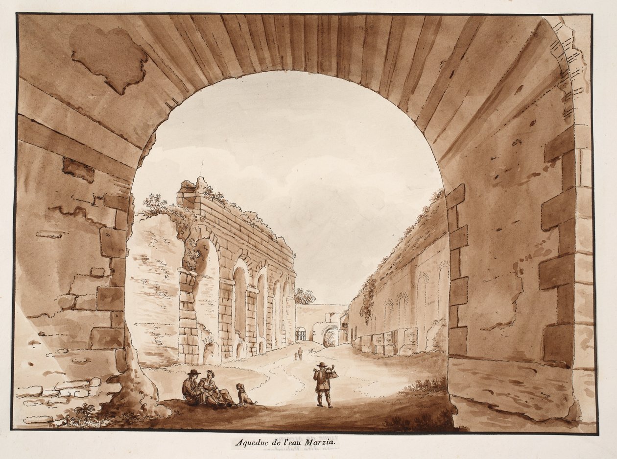 O Acqua Marcia, 1833 (gravura com lavagem marrom) de Agostino Tofanelli