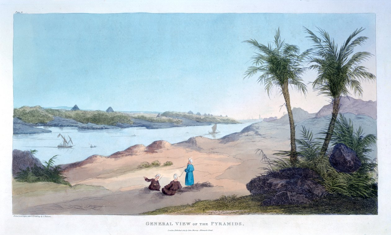 Vista geral das pirâmides, Egito, 1820 de Agostino Aglio