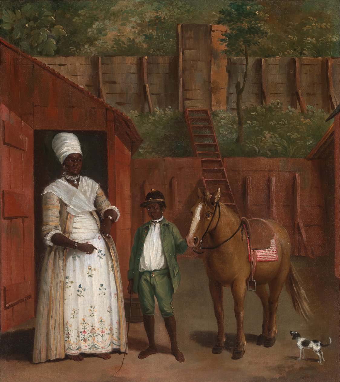 Uma mãe com seu filho e um pônei, ca. 1775. de Agostino Brunias