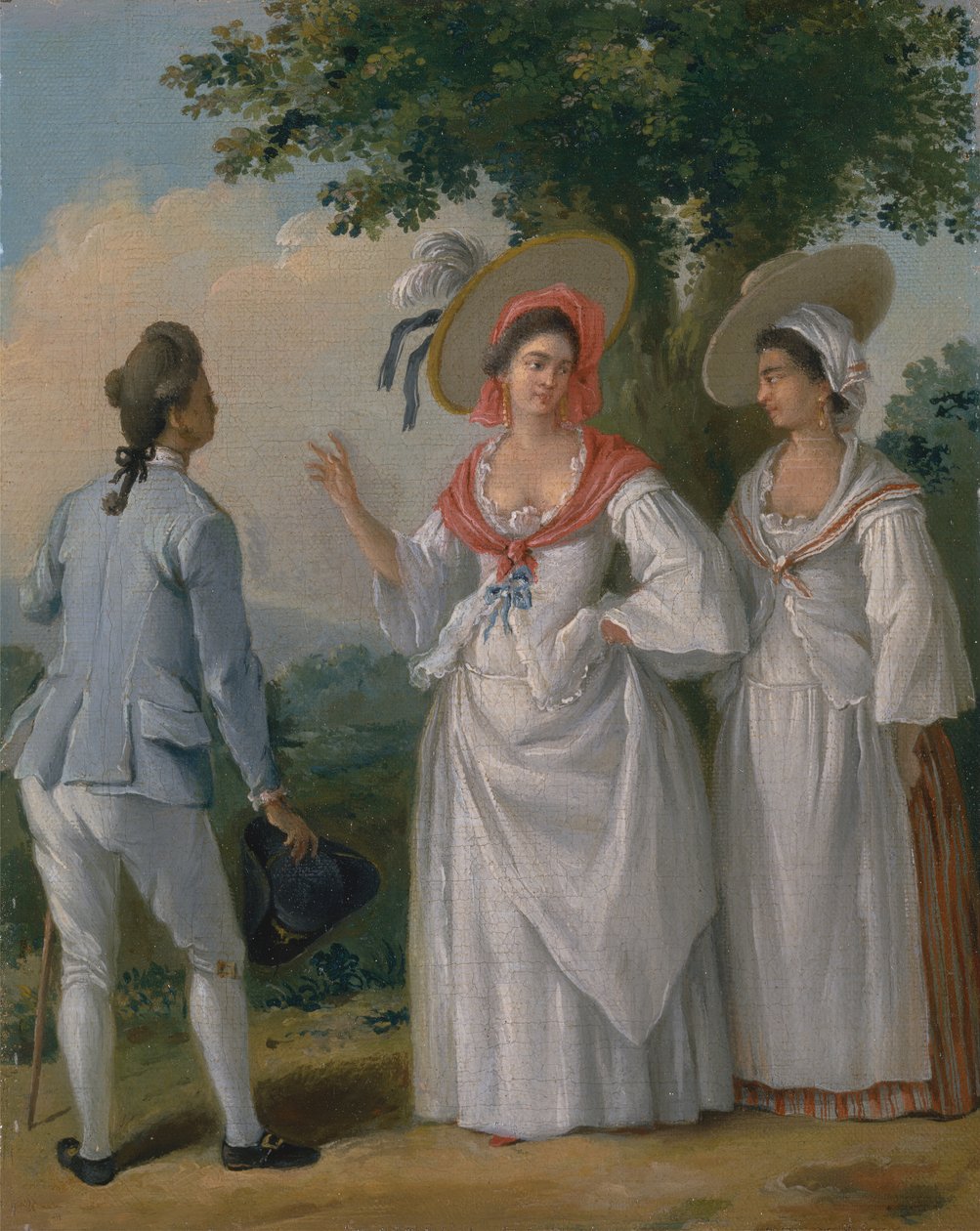 Crioulos das Índias Ocidentais livres em trajes elegantes, ca. 1780. de Agostino Brunias