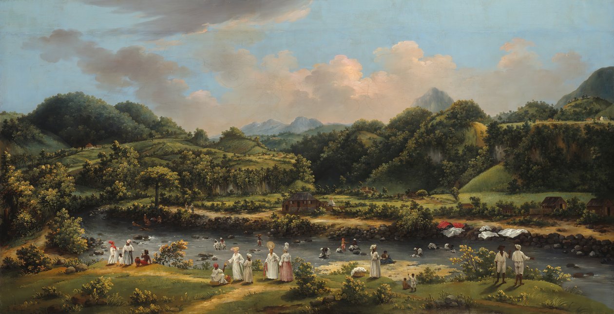 Vista sobre o rio Roseau, Dominica, 177080. de Agostino Brunias