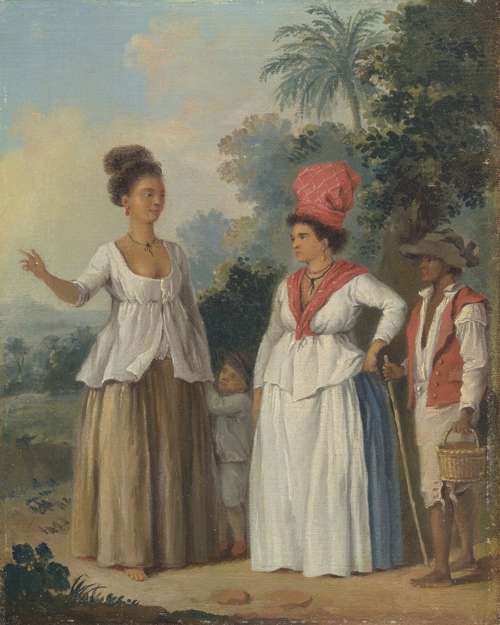 Mulheres de cor das Índias Ocidentais, com uma criança e um servo negro, ca. 1780. de Agostino Brunias
