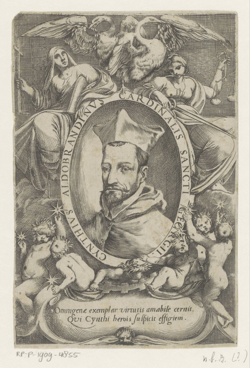 Retrato do Cardeal Cinzio Aldobrandini de Agostino Carracci (possibly)