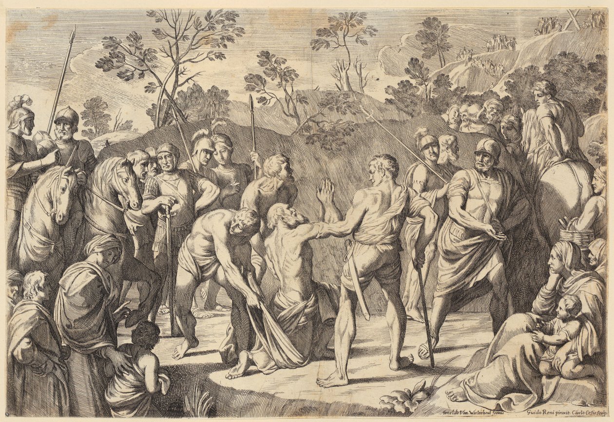 Eneias foge de Troia com a sua família de Agostino Carracci