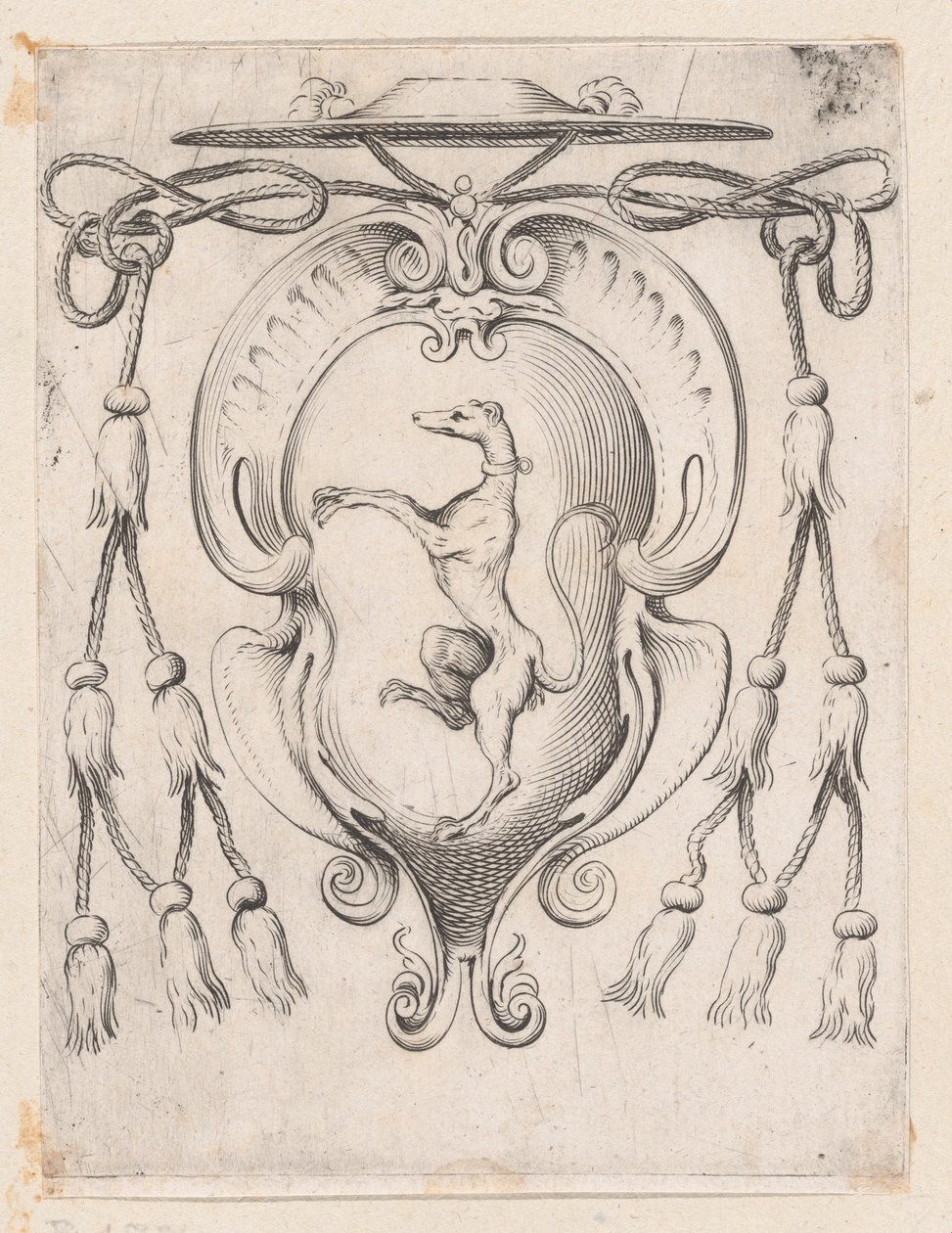 Brasão de um Cardeal da Família Sampieri, 1590-95. de Agostino Carracci