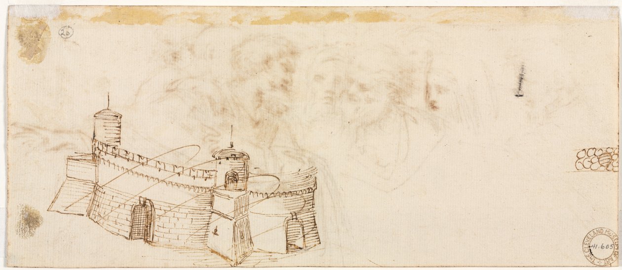 Fortaleza ameada (verso) de Agostino Carracci