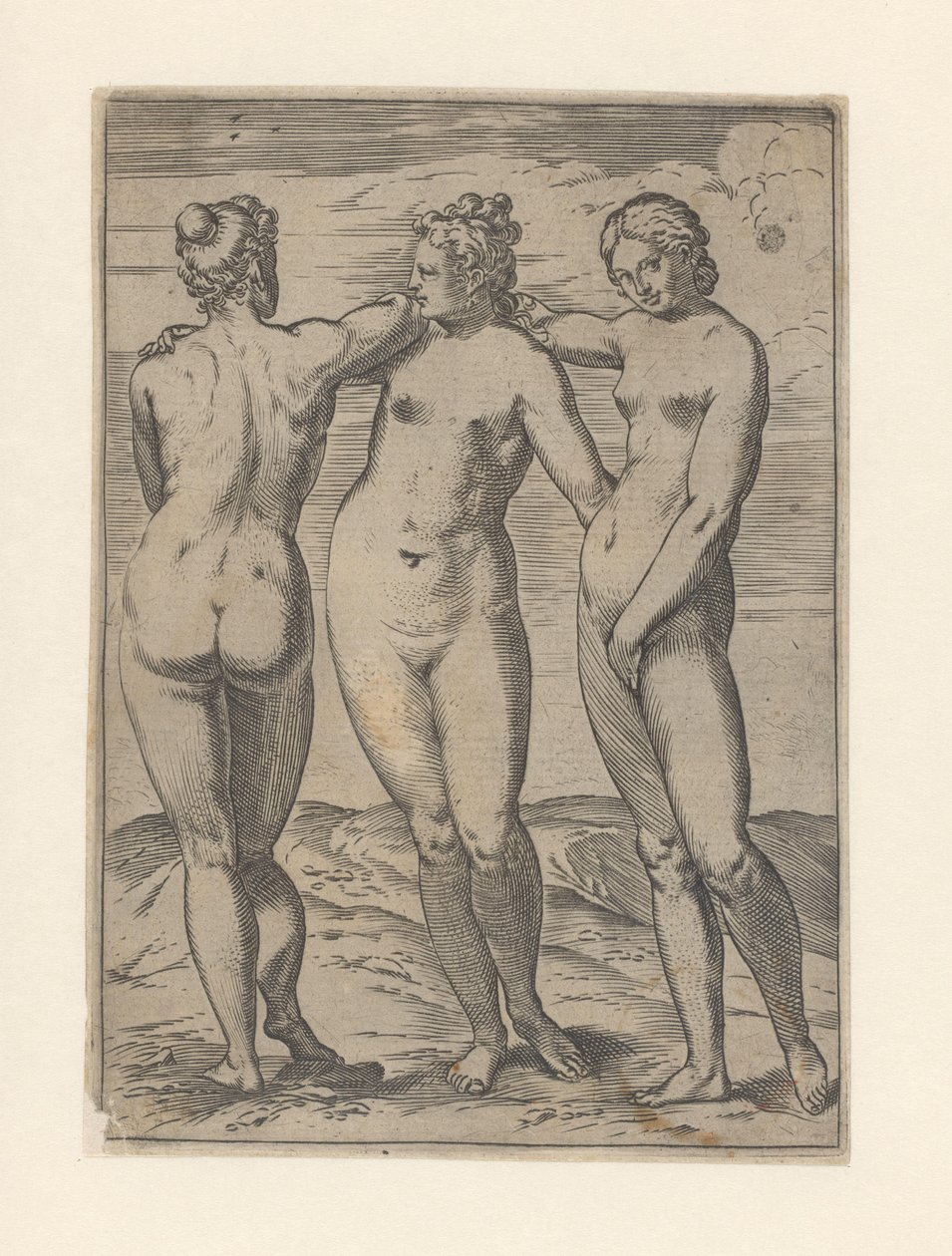 As Três Graças Lascivie (título da série) de Agostino Carracci