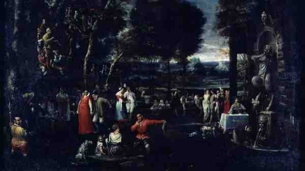 Fete Champetre ou, Fete Milanese, c.1584 de Agostino Carracci
