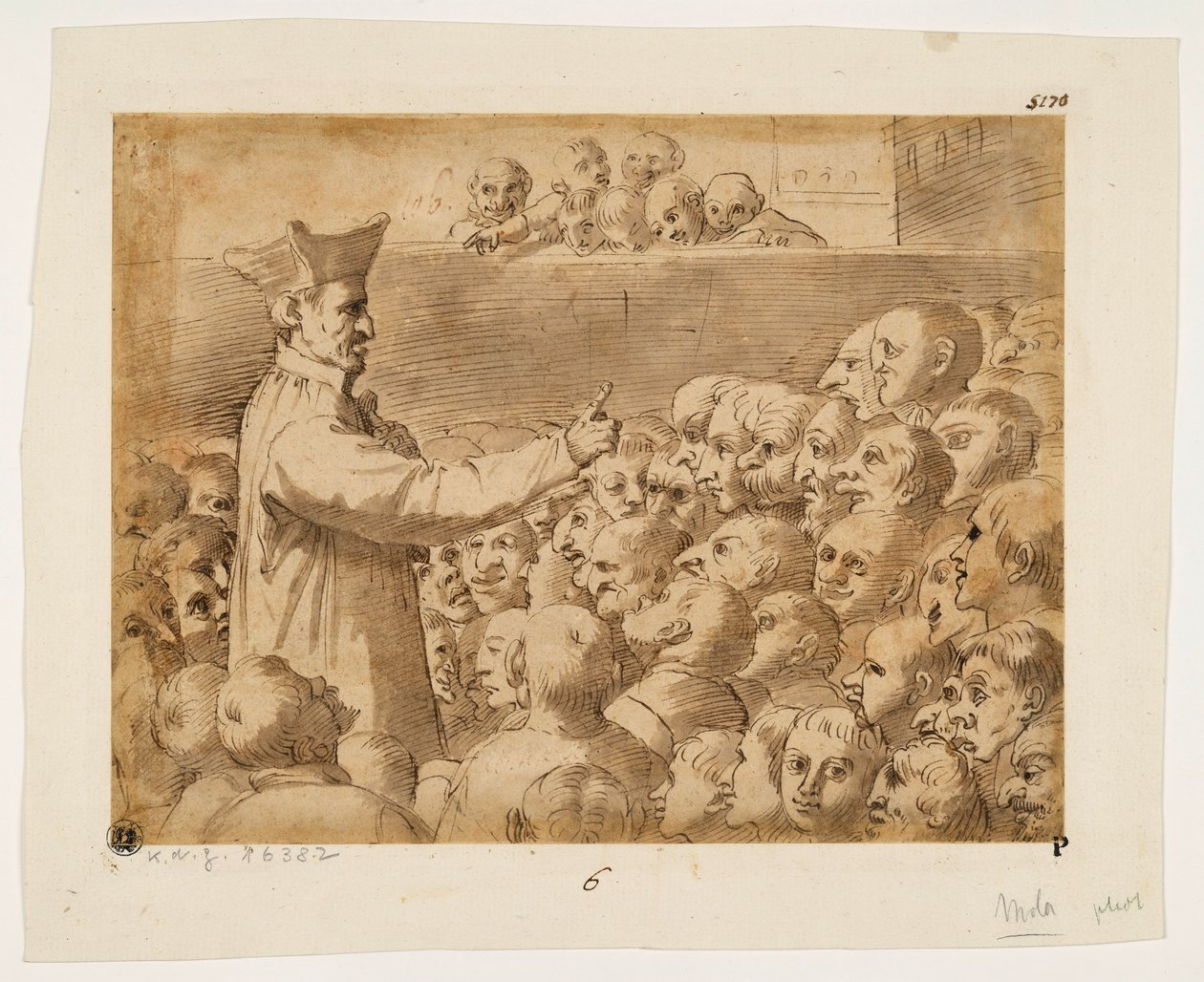 Caricatura de um sermão de Agostino Carracci