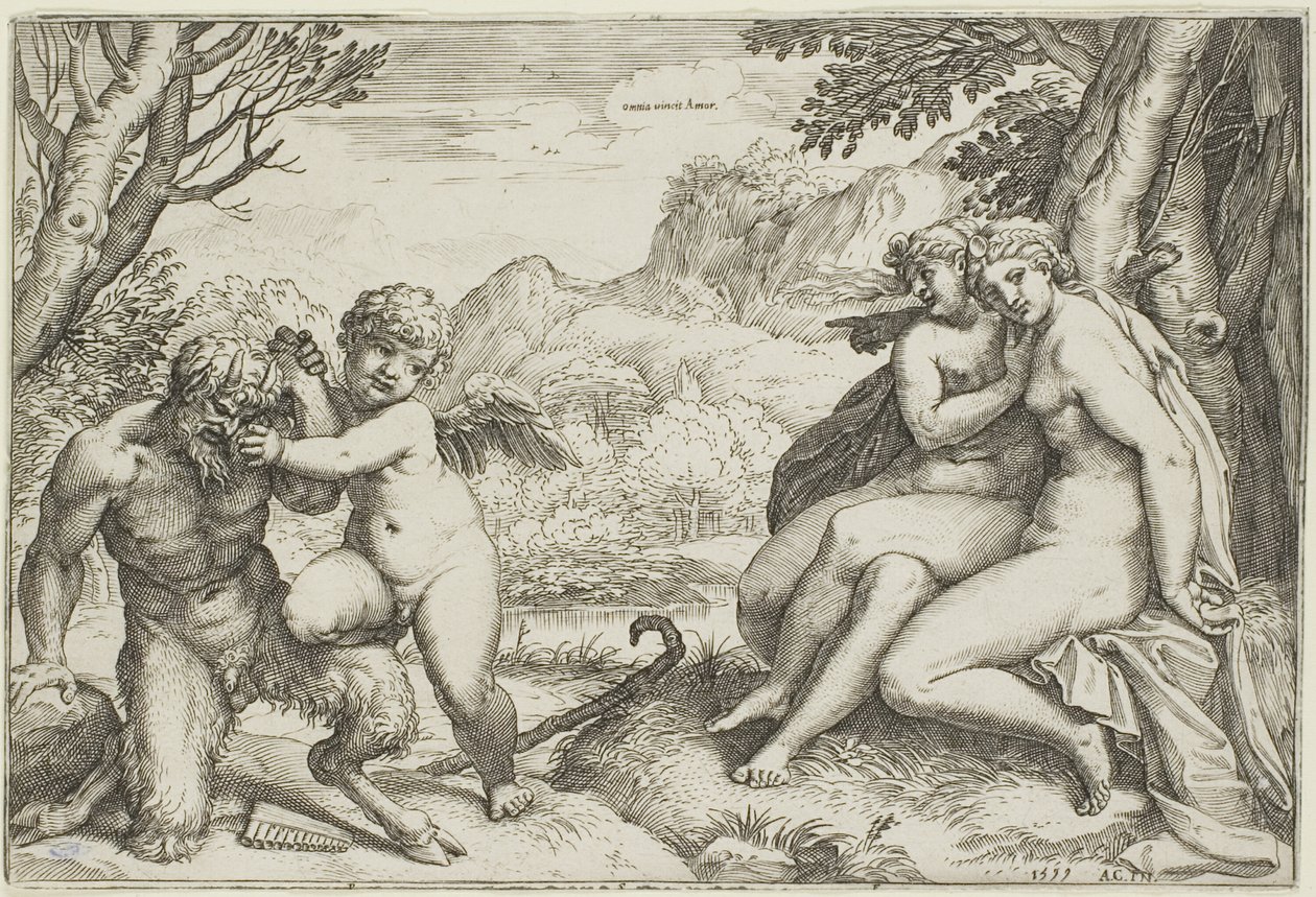 Amor conquista tudo de Agostino Carracci