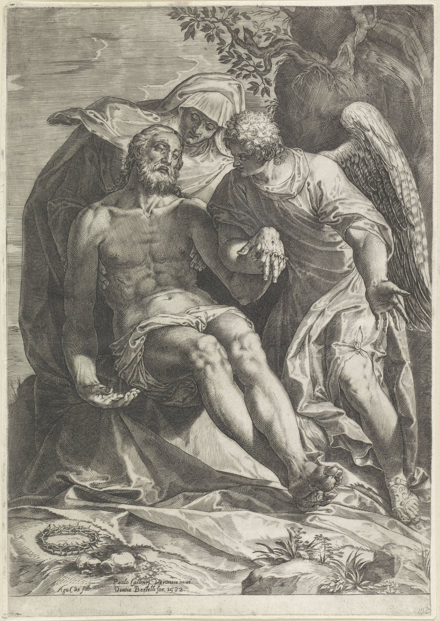 Maria com o Corpo de Cristo (Pietà) de Agostino Carracci