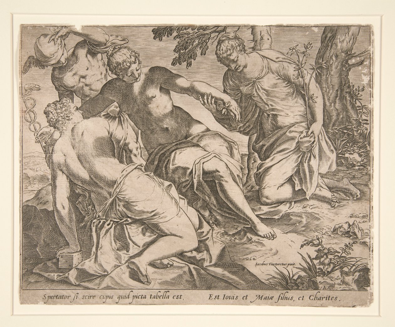 Mercúrio e as Três Graças de Agostino Carracci