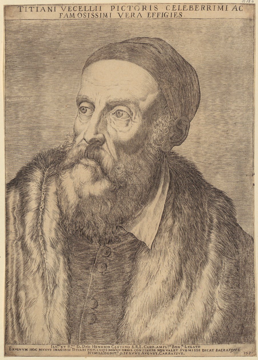 Retrato de Ticiano de Agostino Carracci