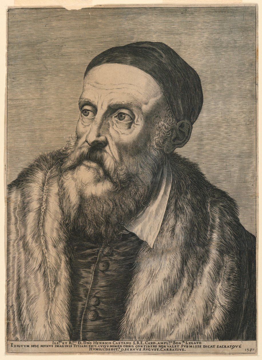 Retrato de Ticiano de Agostino Carracci
