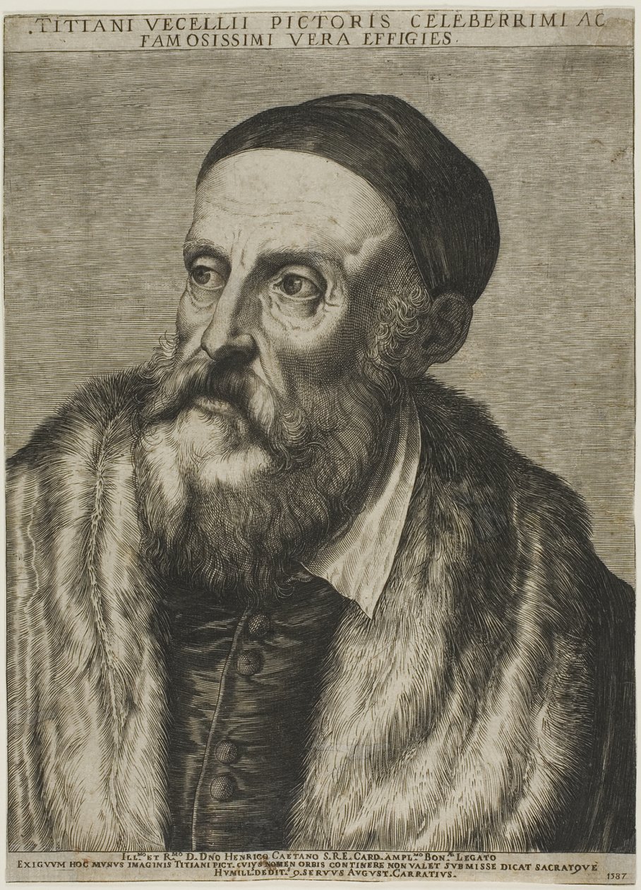 Retrato de Ticiano de Agostino Carracci