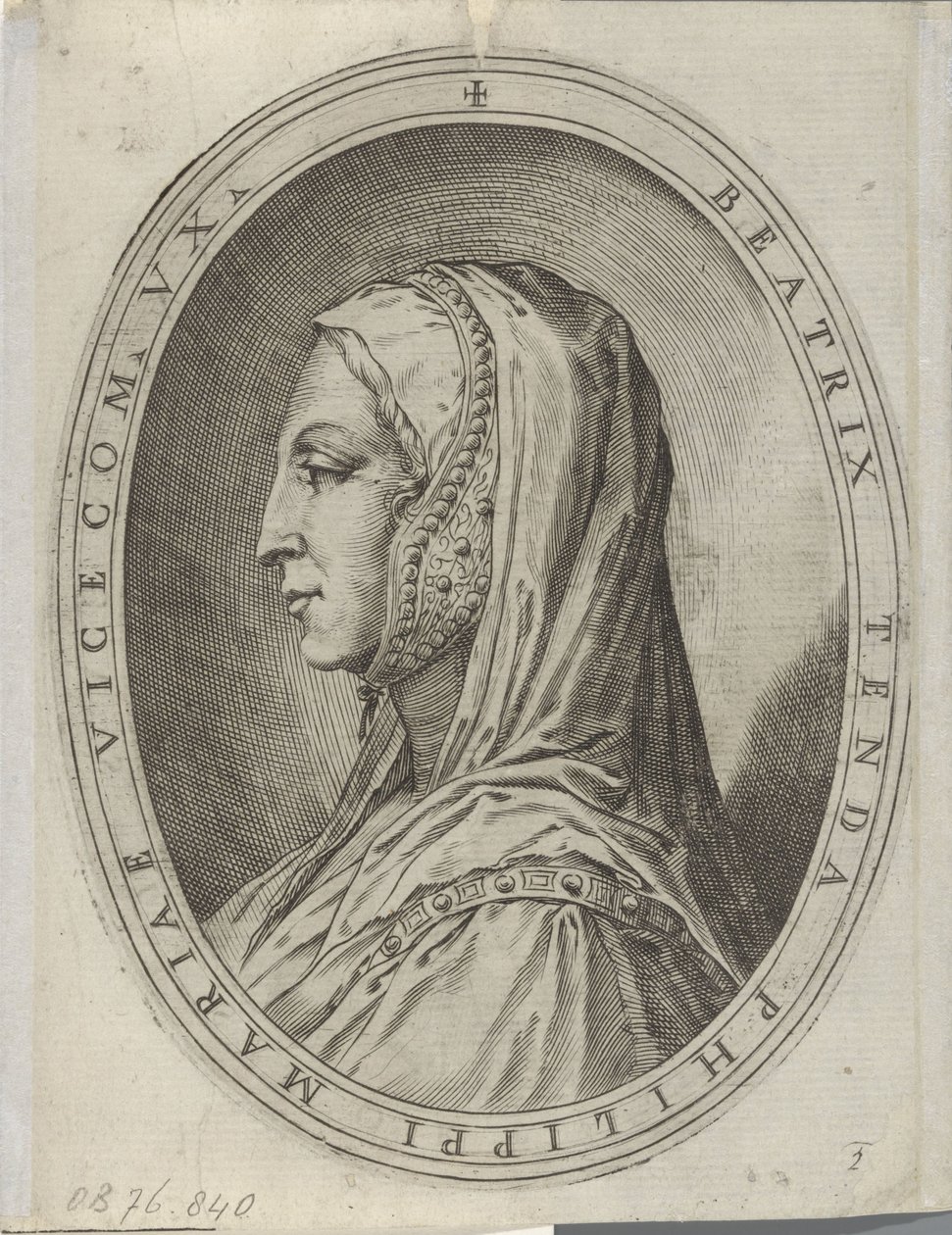 Portret van Beatrice di Tenda de Agostino Carracci