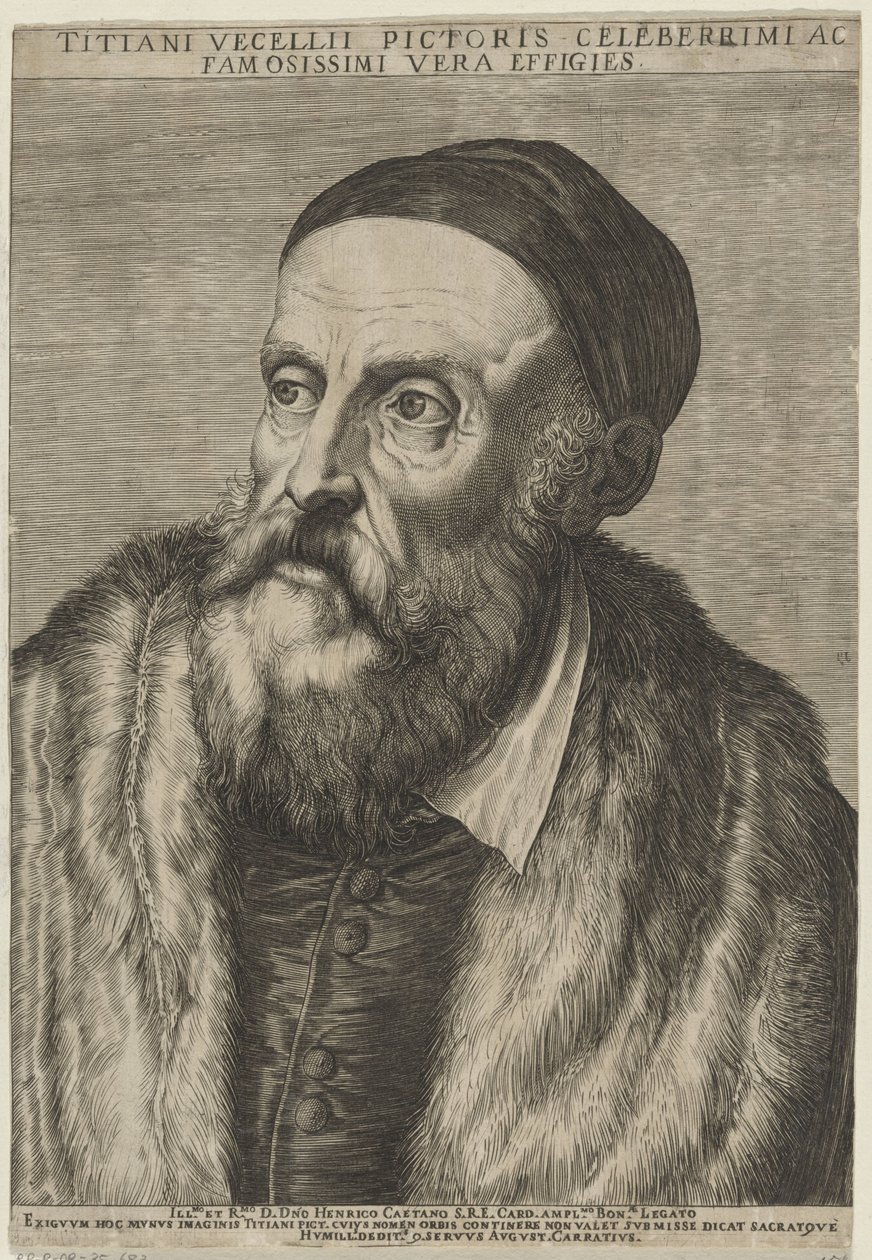 Retrato do pintor Ticiano de Agostino Carracci