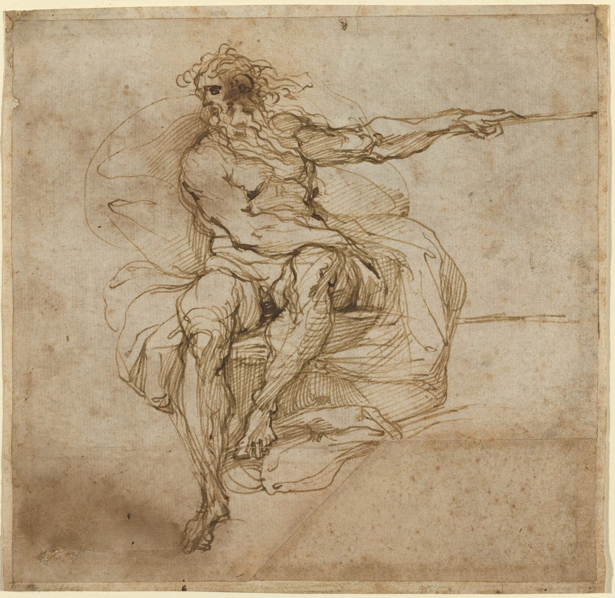 Nu Masculino Sentado [reto] de Agostino Carracci