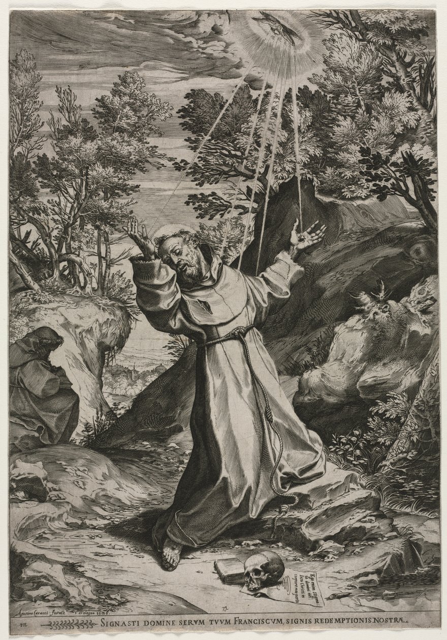 São Francisco Recebendo os Estigmas de Agostino Carracci
