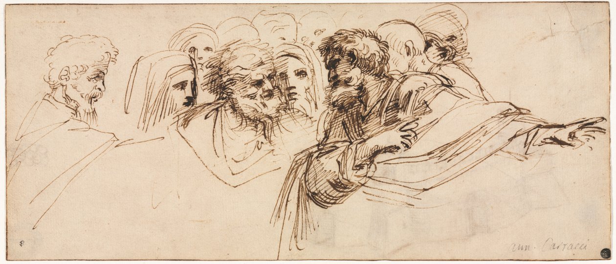 Estudo dos Chefes anteriores, 2º semestre de 1500. de Agostino Carracci