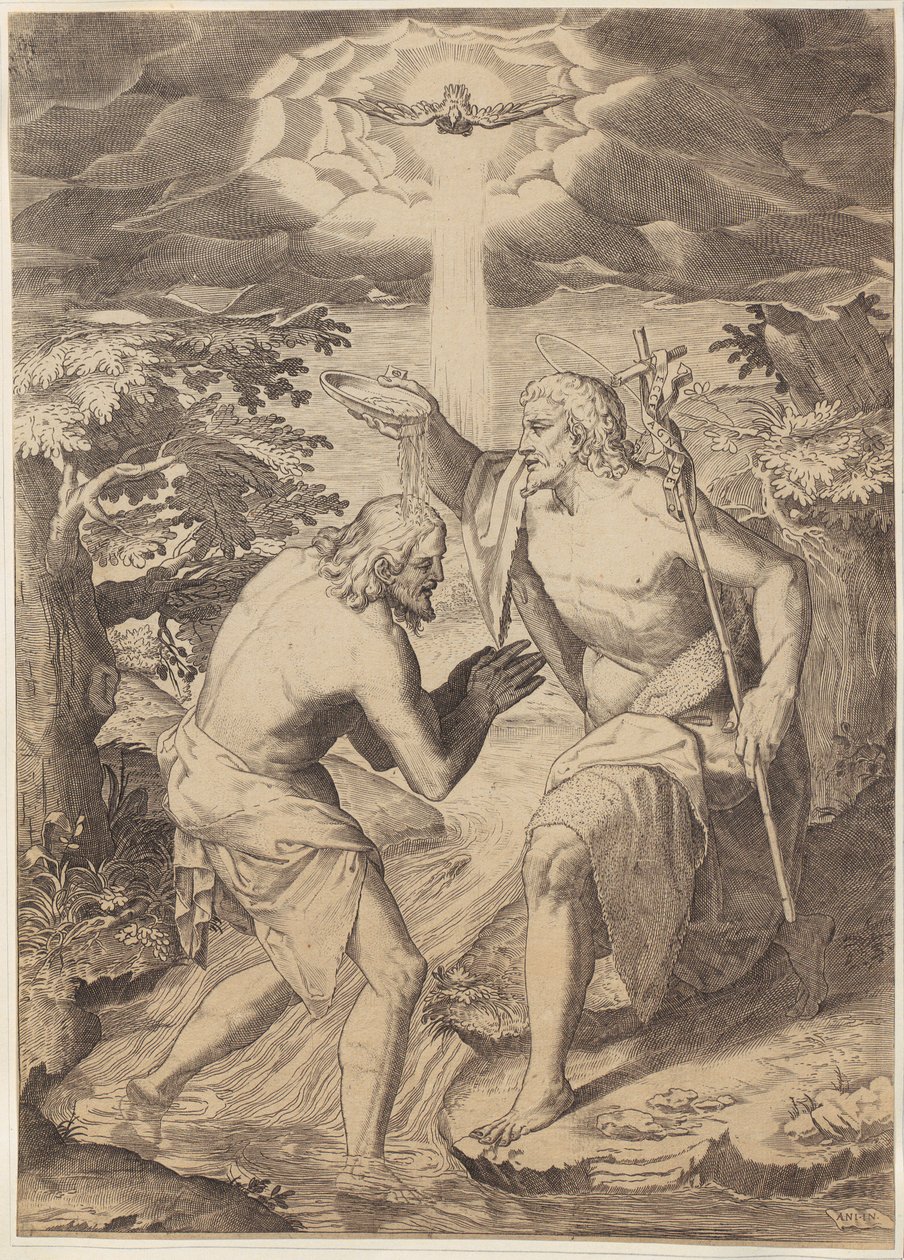 Batismo de Cristo de Agostino Carracci
