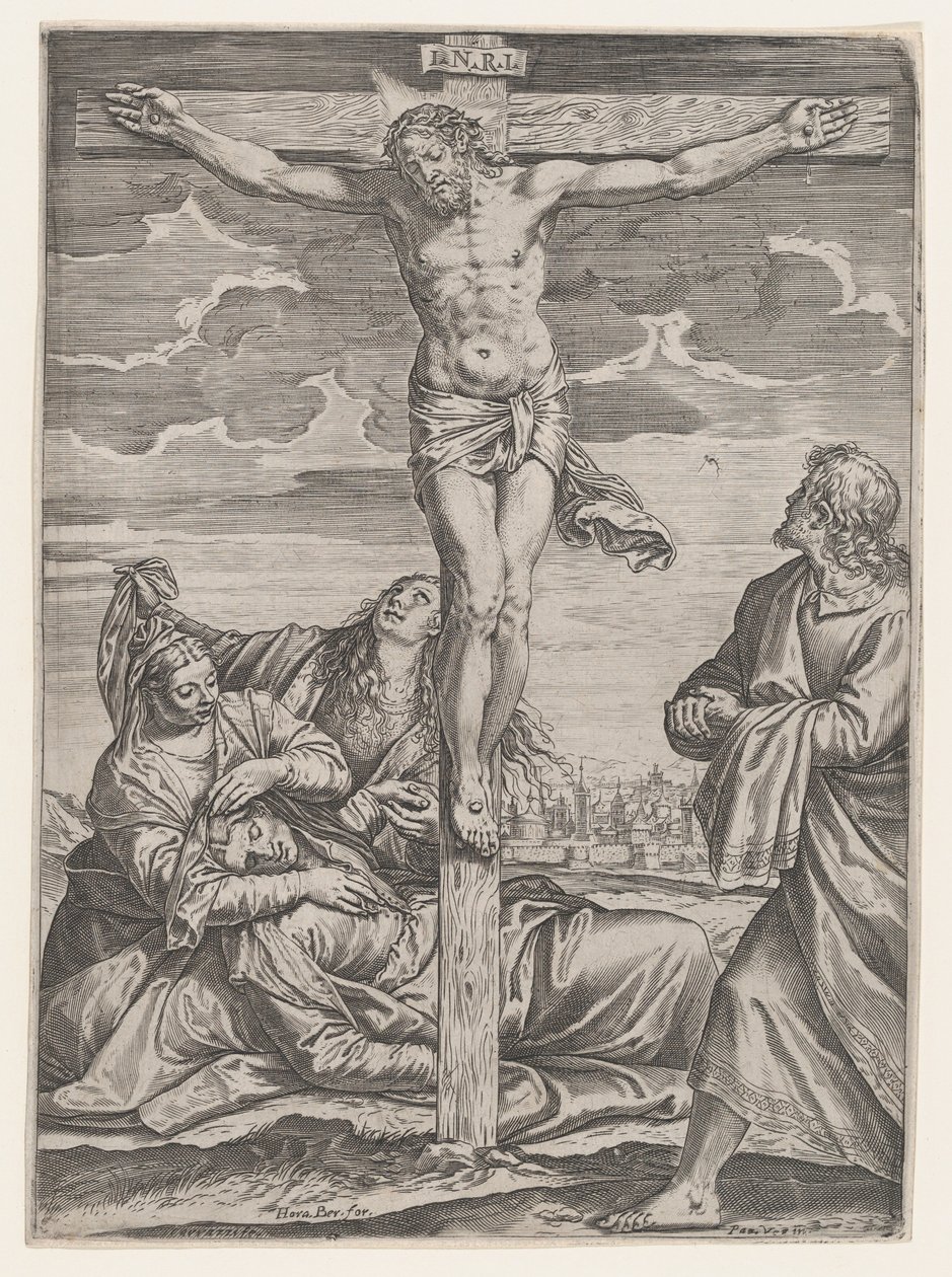 A Crucificação, 1582. de Agostino Carracci