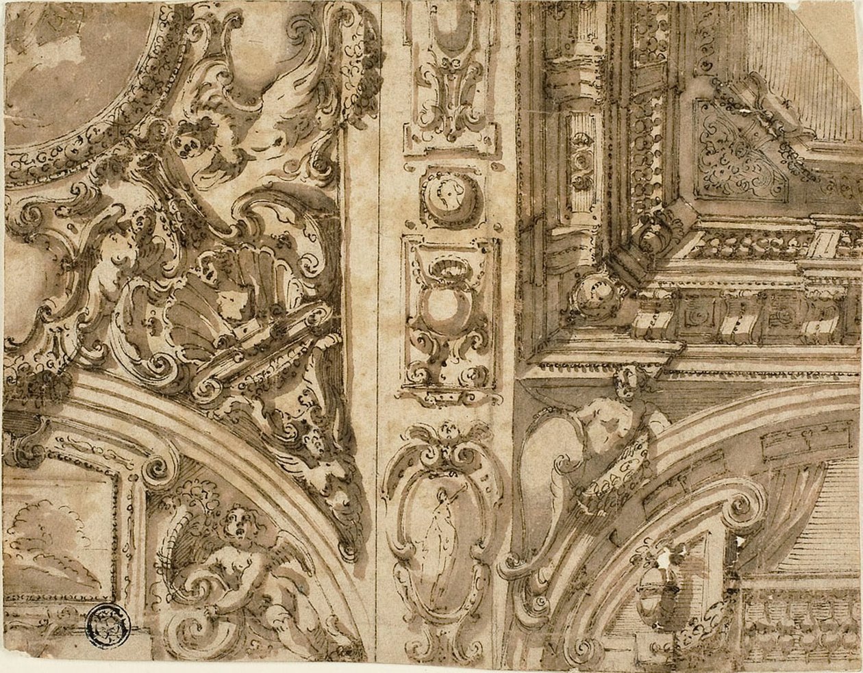 Decoração de teto ilusionista de Agostino Mitelli