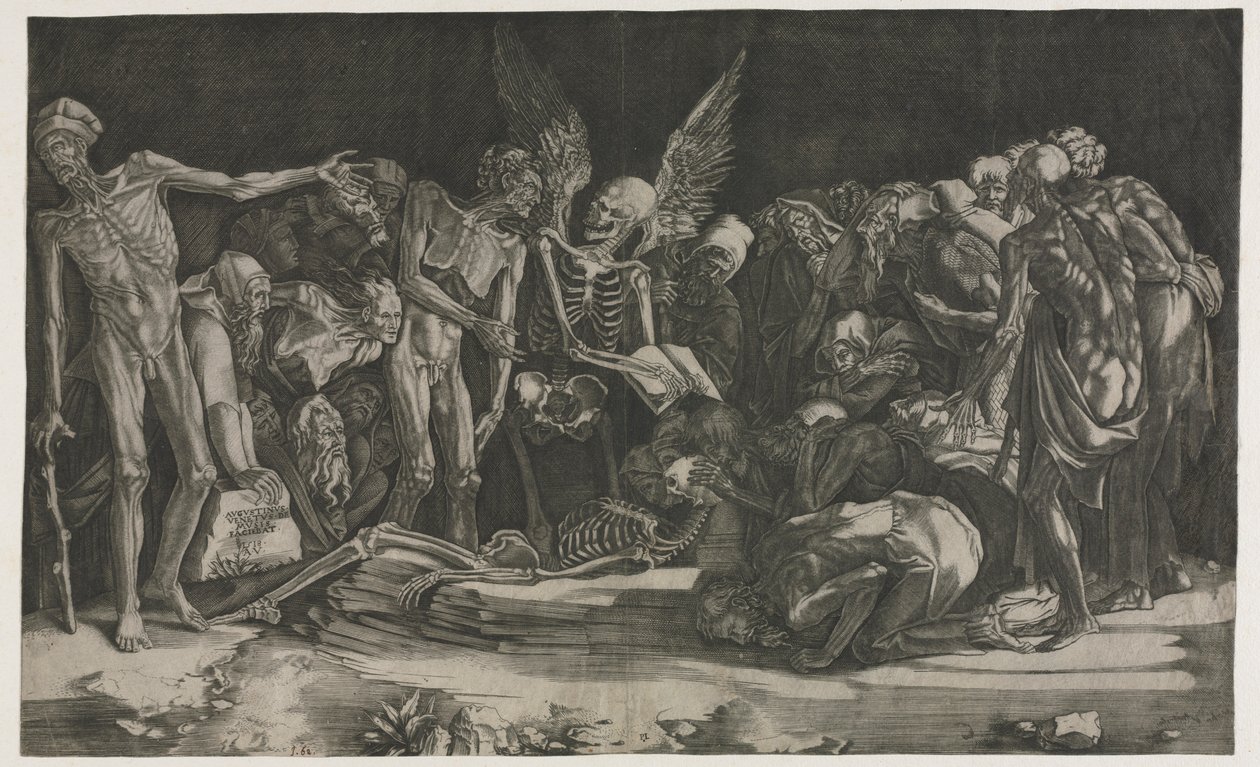 Alegoria da morte e da fama, 1518. de Agostino Musi
