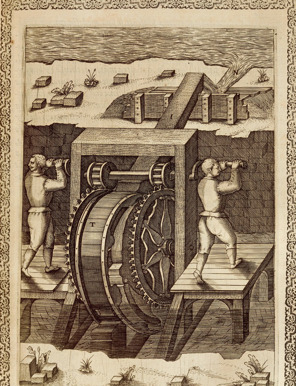 Máquina para o deslocamento de água de Agostino Ramelli