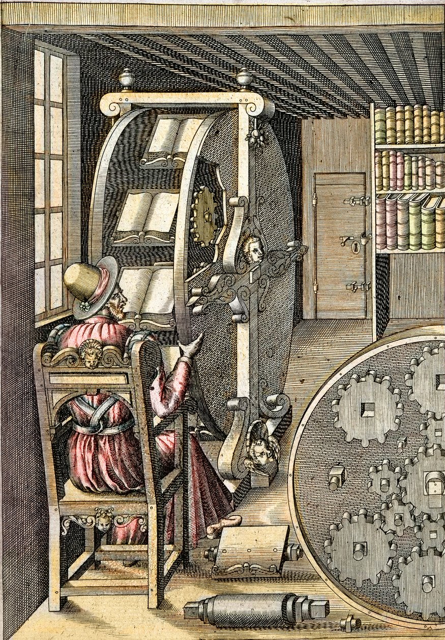 Mesa rotativa - De "Le Diverse et Artifiose Machine" de Agostino Ramelli (1531-1608) - Paris 1588 de Agostino Ramelli