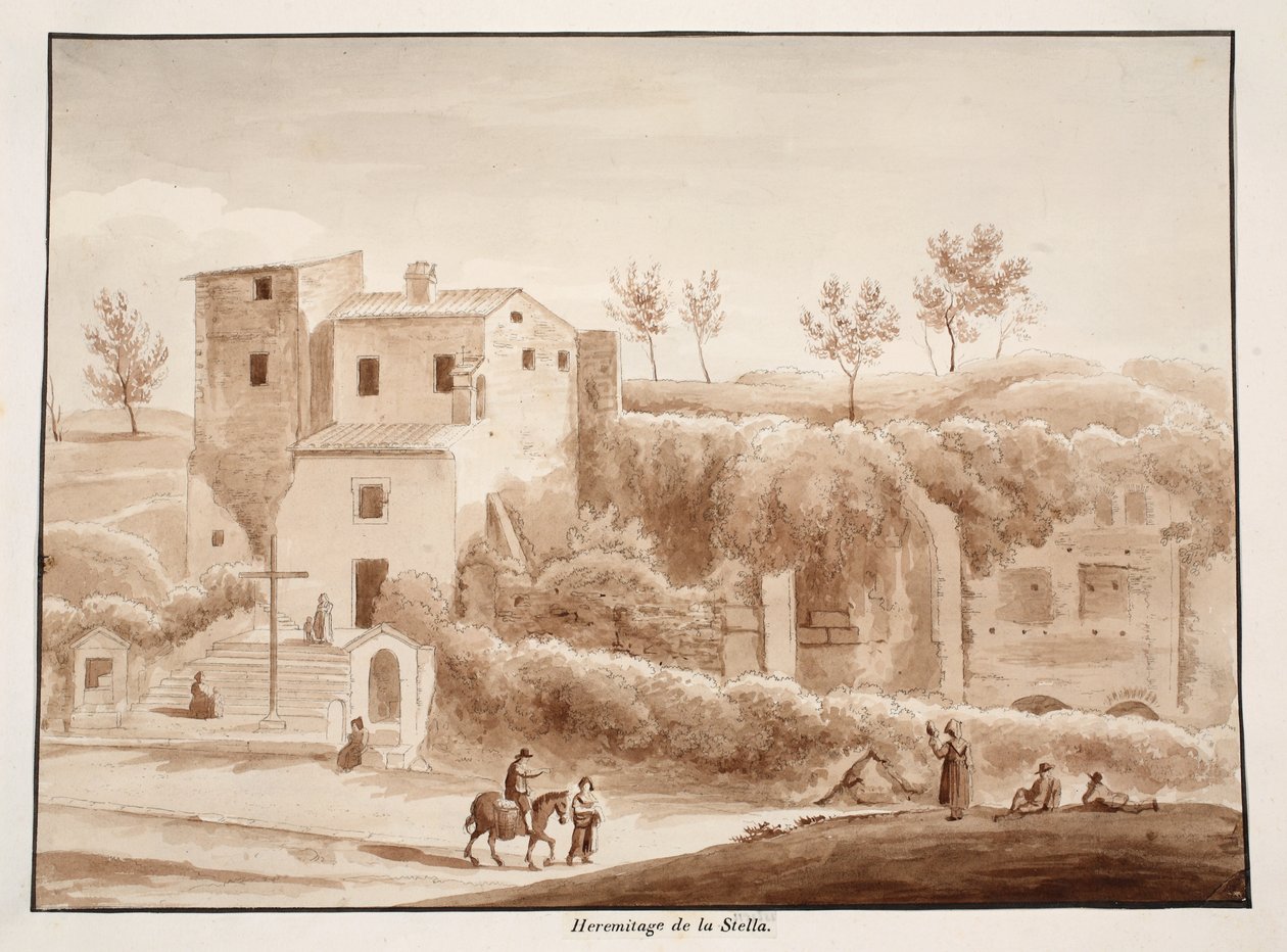 Ermida de Madonna della Stella, 1833 (gravura com lavagem marrom) de Agostino Tofanelli